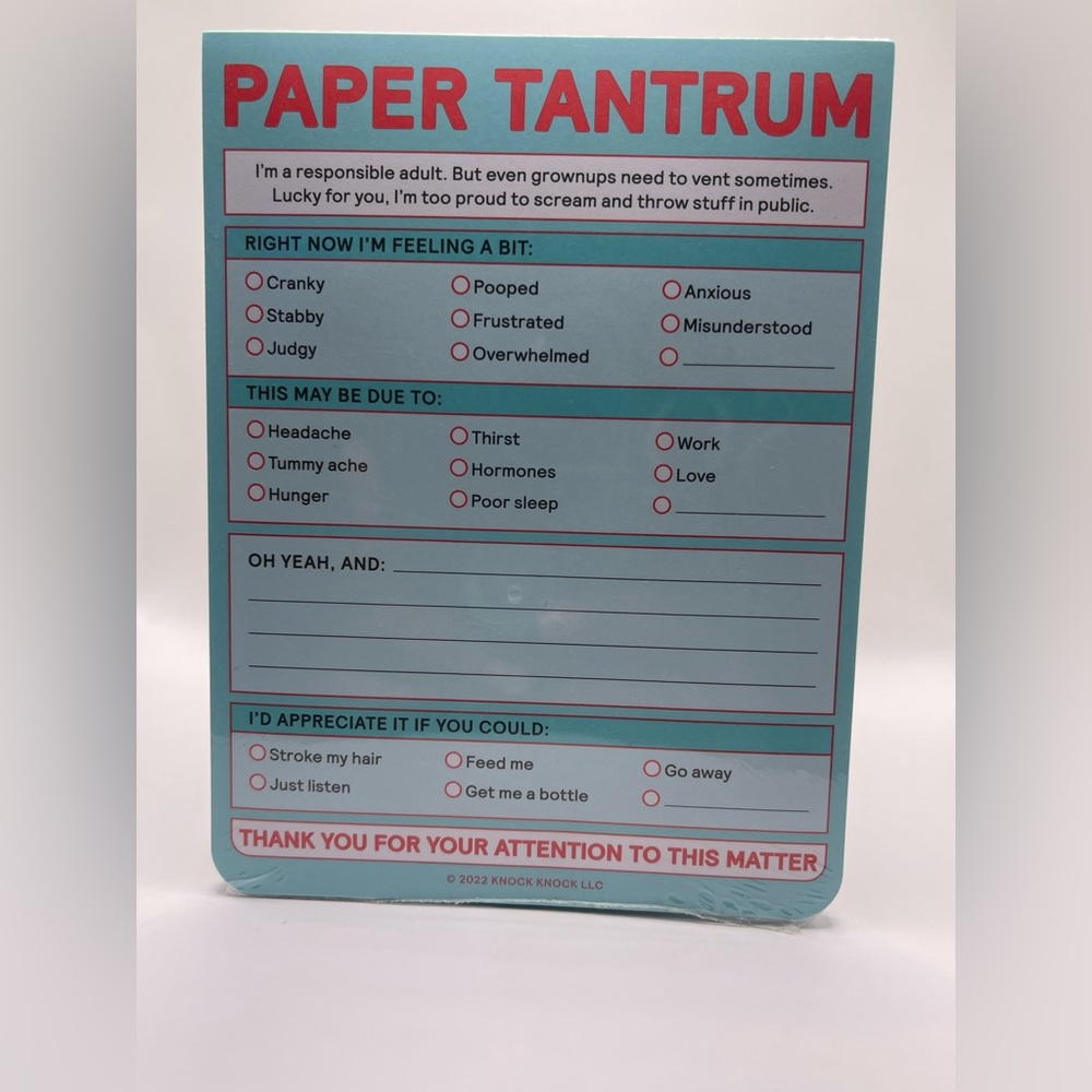A notepad to help manage your emotions.